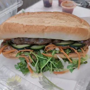 Banh mi with seared pork belly