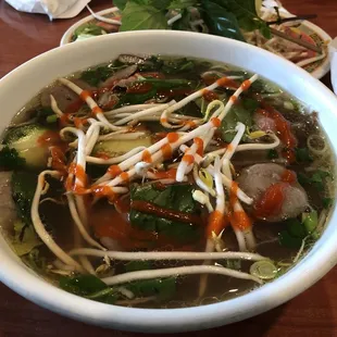 #15 Pho with beef steak, beef shank and beef meatballs