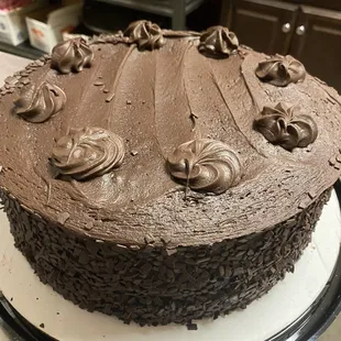 Triple Chocolate three layered caked.