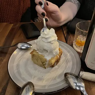 a person eating a piece of pie