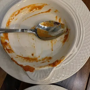 we destroyed Mimi&apos;s meatballs....used bread to sop up the sauce