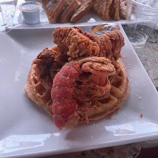 Fried Lobster Tail and Waffle