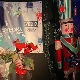 two wooden nutcrackers on a table