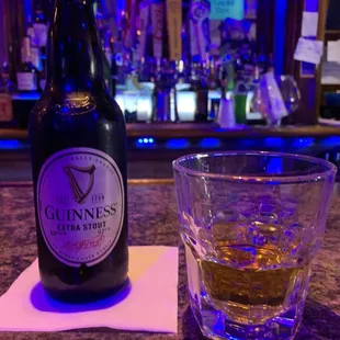 Guinness and a generous pour of Tullamore Dew.
