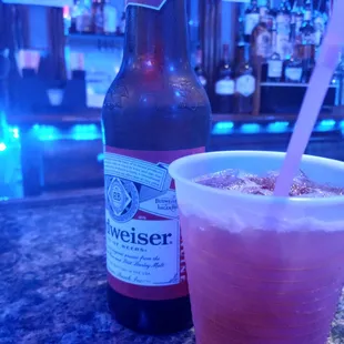 a cold beverage and a cold beverage