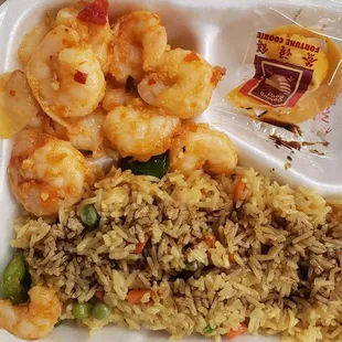 Jalapeño shrimp with fried rice totally satisfied  hats off to the cook and staff