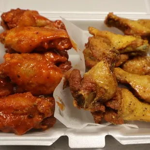 Half Buffalo Hot + Half Lemon Pepper wings
