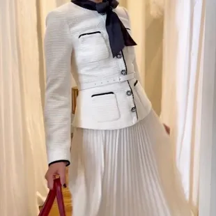 Self Portrait Skirt Suit, Clare V Handbag