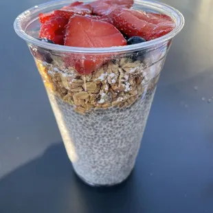 Almond milk chia superfood pudding