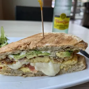 This is only 1/2 of this amazing breakfast sandwich!!! Awesome!!