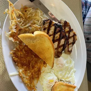 Pork chop breakfast