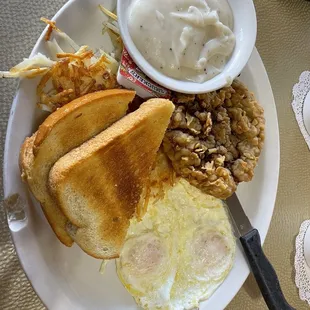 Chicken fried steak breakfast