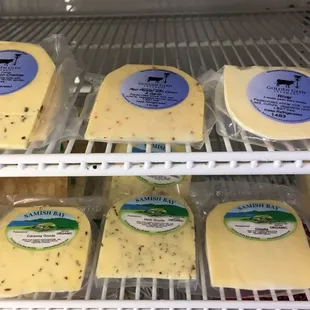 Local cheeses from Golden Glen and Samish Bay (organic)