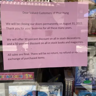 They will be closing permanently on 8/31/22
