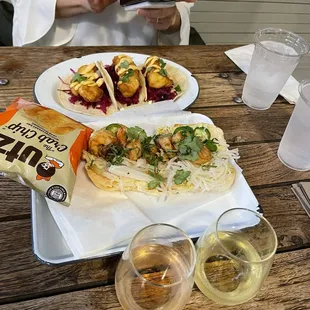 Fish tacos, banh mi, and wine