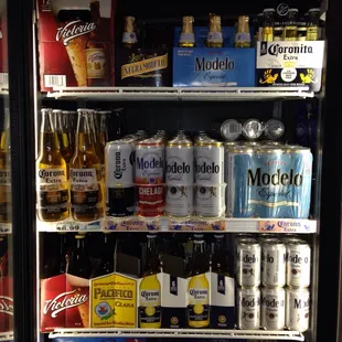 a refrigerator full of beer