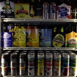 a refrigerator full of beer