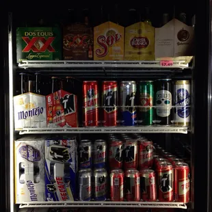 a refrigerator full of sodas