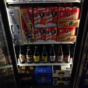 a refrigerator full of beer