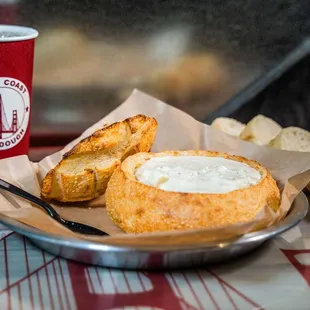 Clam Chowder in a bread bowl