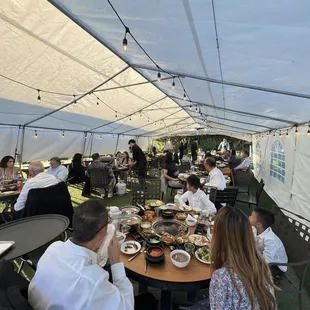 Wedding Dinner arrangement at the Outdoor patio