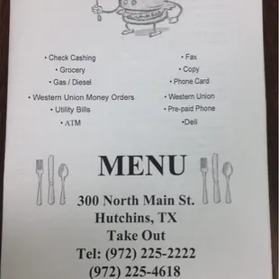 W W menu