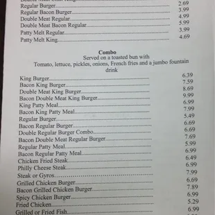 menu