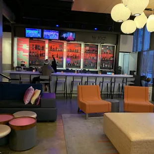 a bar and lounge area