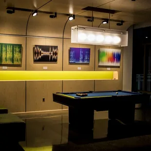 the pool table in the back