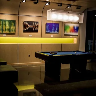 the pool table in the back