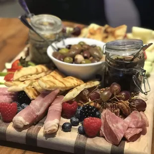 Charcuterie board with lots of goodies!
