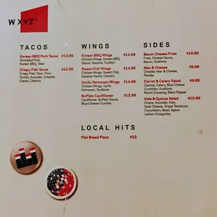 Menu as of 07/2024.
