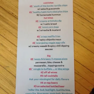 Happy Hour Menu