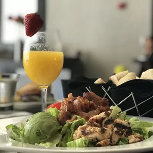 Cobb salad with Mimosa - great choice for Sunday brunch