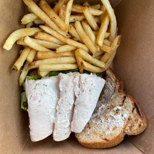 a sandwich and french fries