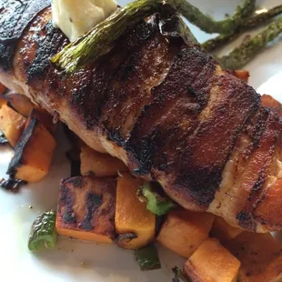 Bacon wrapped salmon