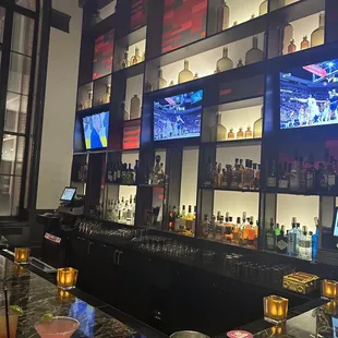 a variety of liquors