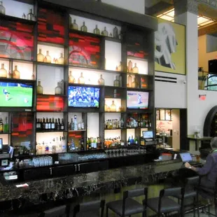 The bar with cool backdrop