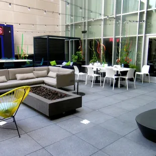 The chill Backyard Terrace overlooking Broad Street