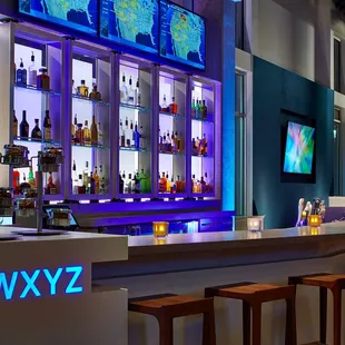 With different lighting available throughout the night, our W XYZ Bar keeps your evening fare interesting!