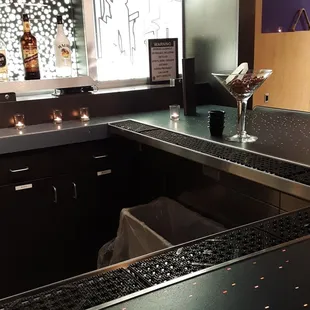 Cool bartop with embedded lights.