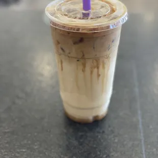 White Chocolate Caramel Iced Coffee + 2 Espresso Shots and 1/2 &amp; 1/2