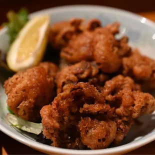 Fried baby octopus