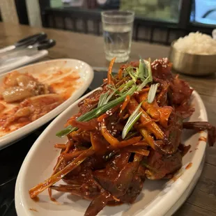 Spicy marinated crab