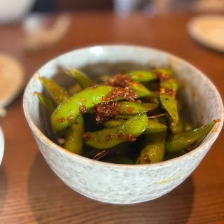 Spicy Garlic Edamame