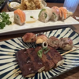 Bacon-wrapped mushroom Skewer