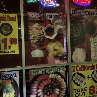 a variety of menus