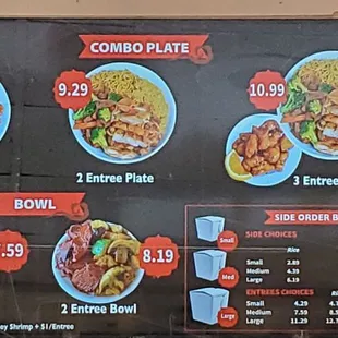 menu and prices