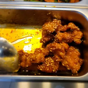 a close up of the food
