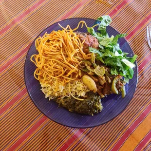 a plate of food on a table